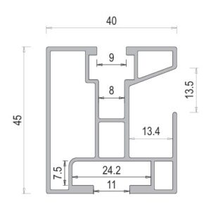 Profilo strutturale in alluminio con porta cavi VM-SS5695