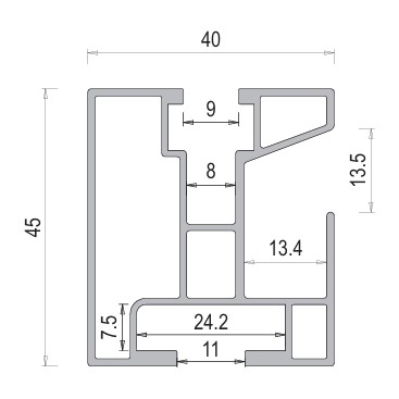 Profilo strutturale in alluminio con porta cavi VM-SS5695