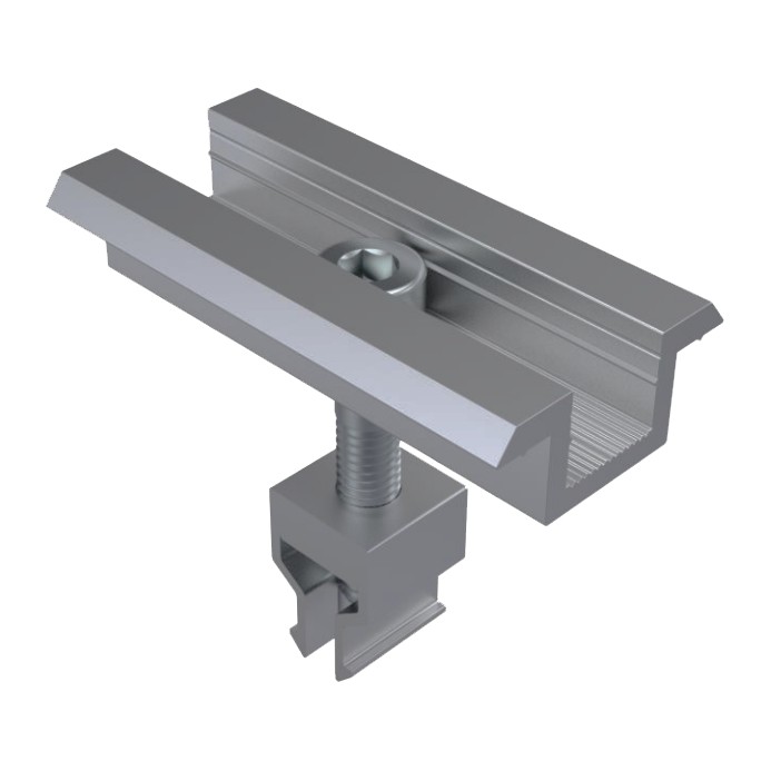 Morsetto clip centrale premontato in alluminio 70mm