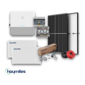 Hoymiles Kit Fotovoltaico monofase ibrido 6kW+10kWh13 pannelli, Quadro DC, Cavo 6mm, Struttura di fissaggio