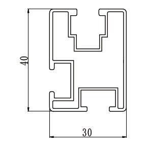 Profilo strutturale reversibile in alluminio 40x30